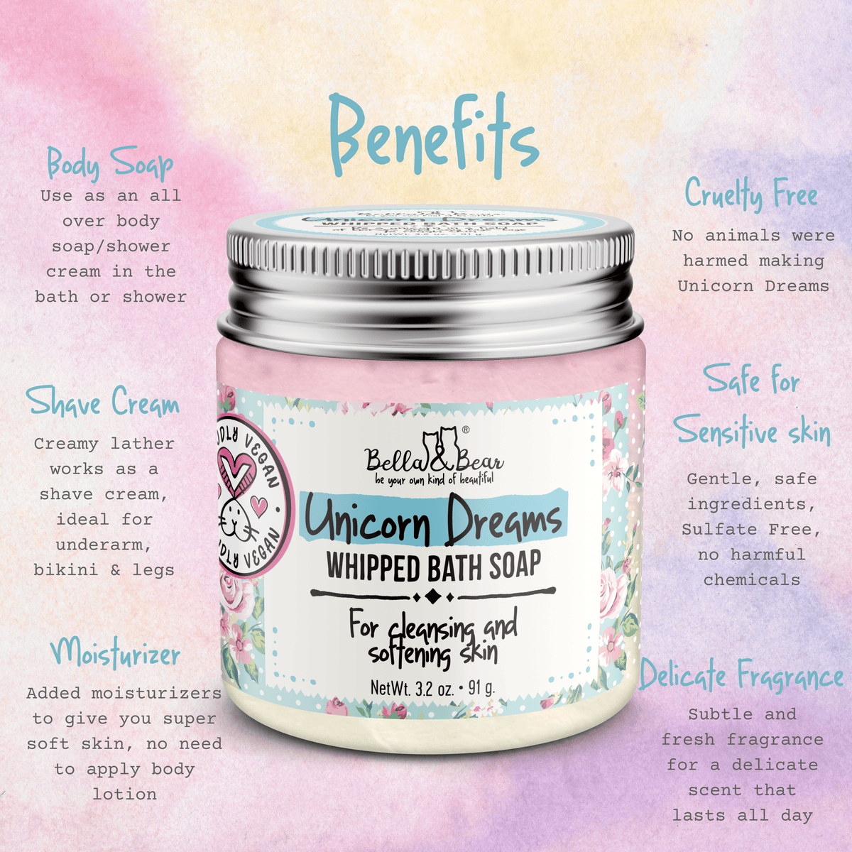 Unicorn Dreams: Mini Whipped Bath Soap & Shave Cream